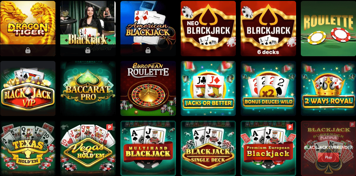 Slotier casino table games
